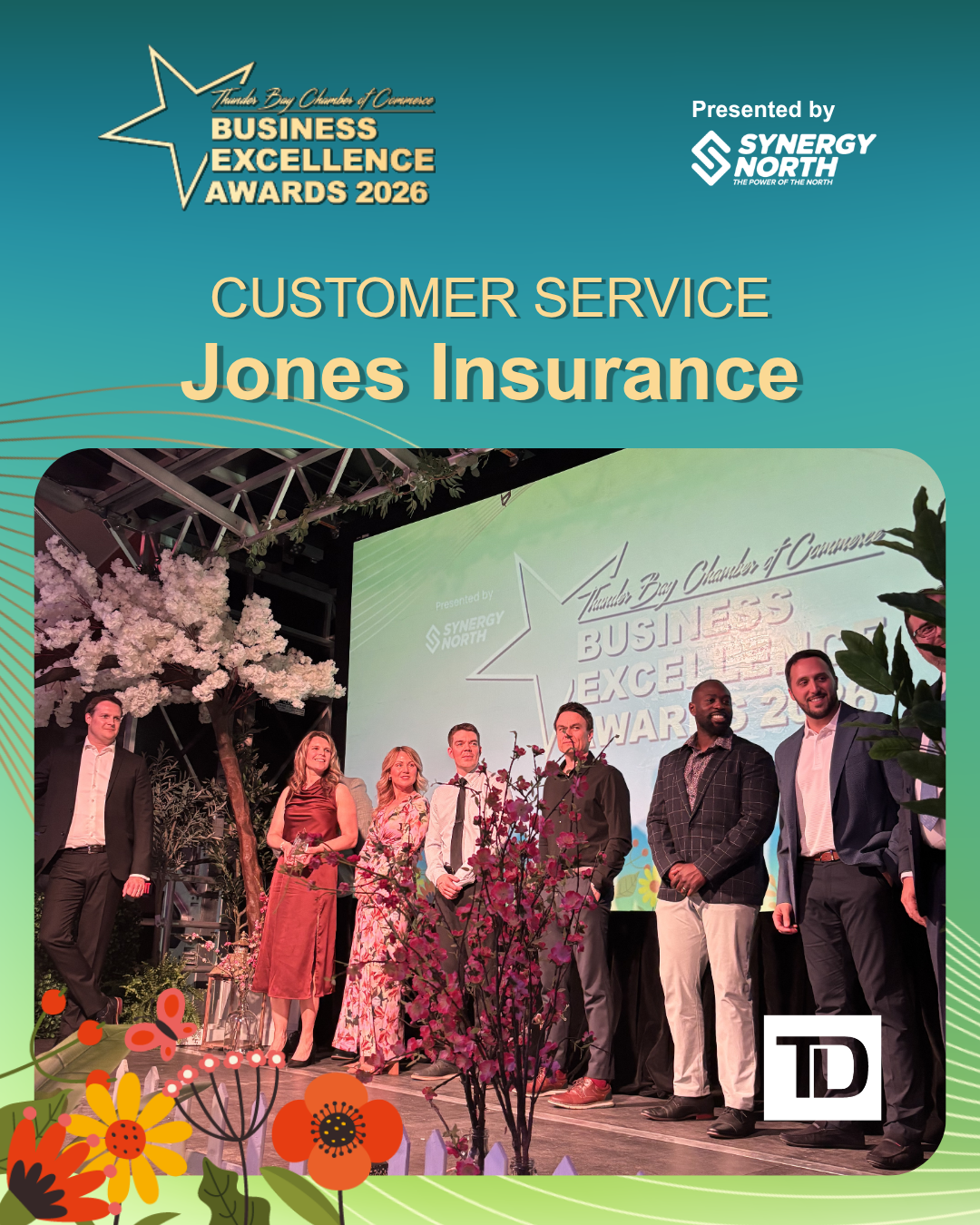 2026 Business Excellence Award. Customer Service. Jones Insurance.